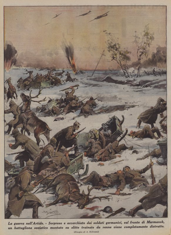 Krigen i Arktis (Colour Litho) af Achille Beltrame