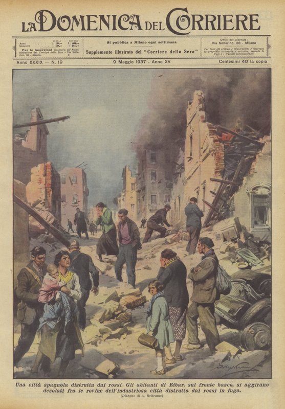 En spansk by ødelagt af de røde af Achille Beltrame