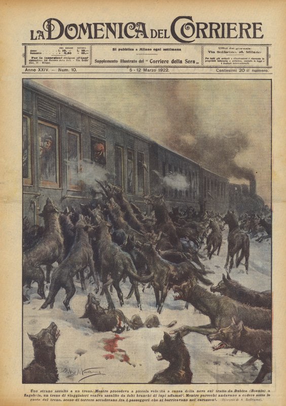 Et mærkeligt overfald på et tog af Achille Beltrame