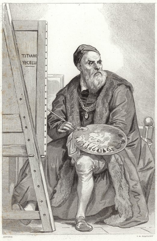Portræt af Titian af Achille Devéria