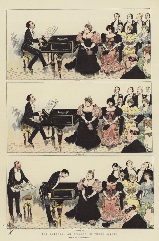 The Lullaby, an Episode in Three Scenes (chromolitho) af Albert Guillaume