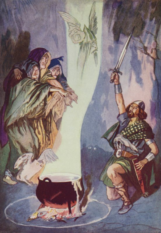 Shakespeare: Macbeth (farve litho) af Albert Edward Jackson