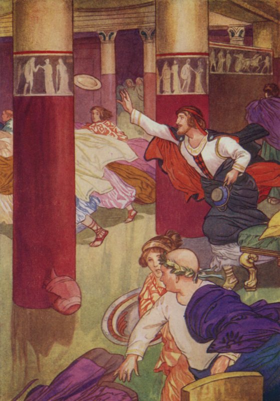 Shakespeare: Timon af Athen (farve litho) af Albert Edward Jackson