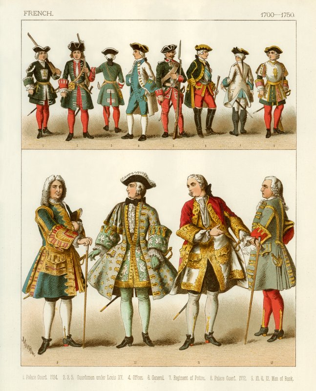 Franske Kostumer 1700-1750 af Albert Kretschmer