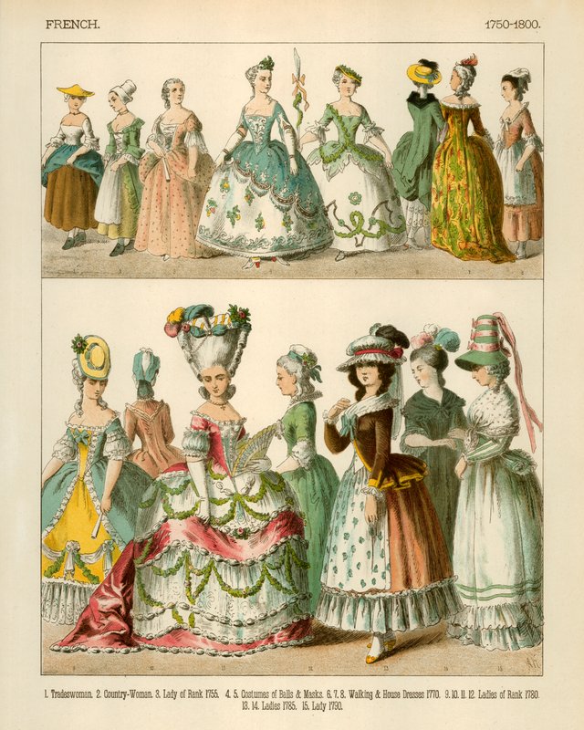 Franske Kostumer 1750-1800 af Albert Kretschmer