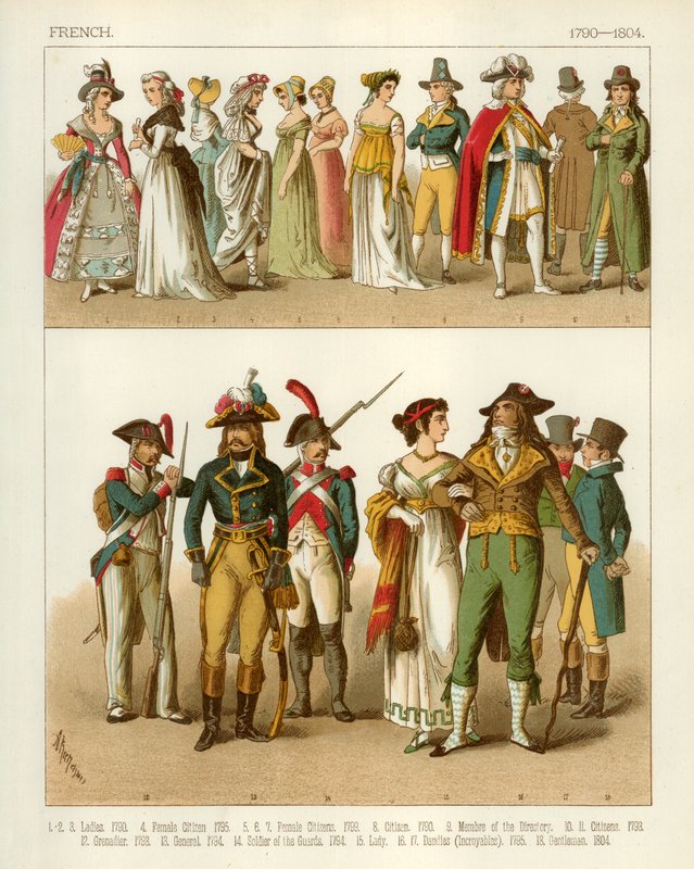 Franske Kostumer 1790-1804 af Albert Kretschmer