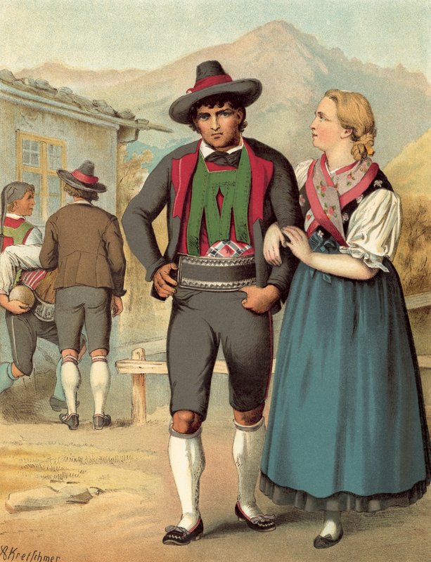 Tysk dragt, Tyrol, Meran af Albert Kretschmer