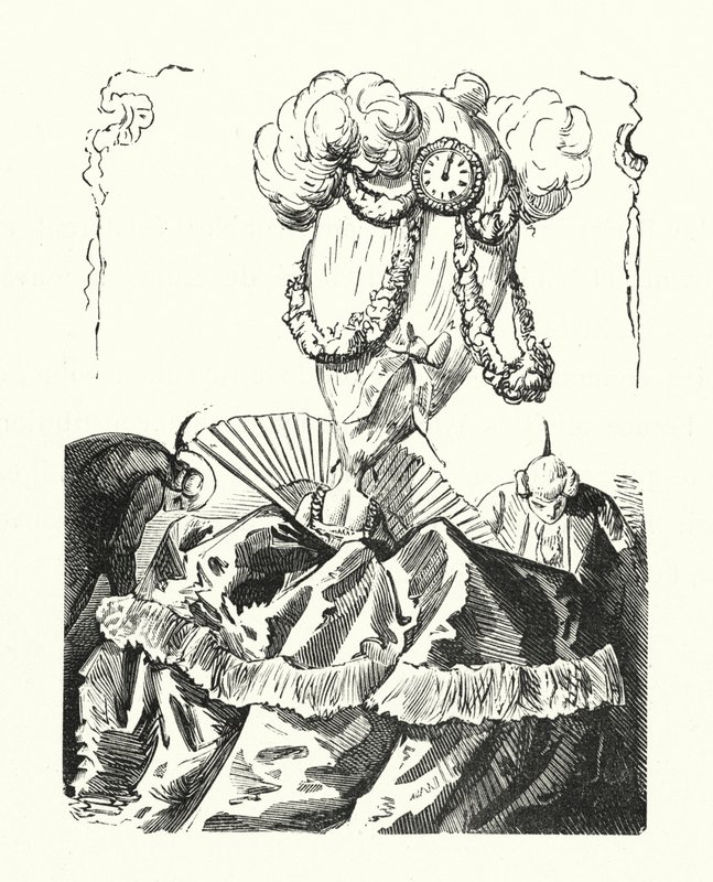 Absurd kvindefrisure af Albert Robida