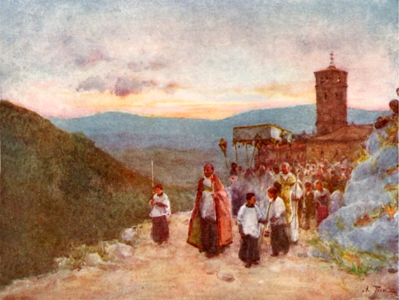 Procession med værten i Subiaco af Alberto Pisa