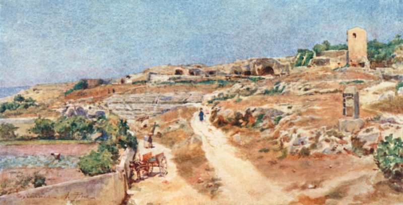 The Theatre and Street of Tombs, Syracuse af Alberto Pisa