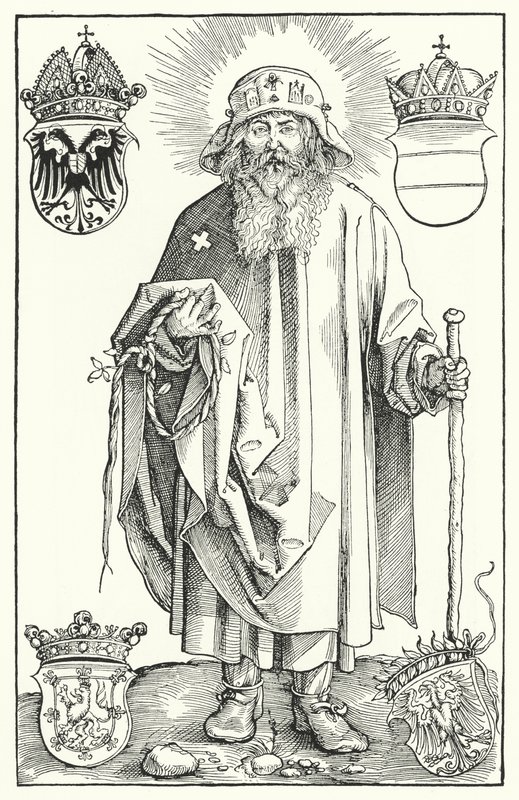 St Coloman (gravering) af Albrecht (after) Durer or Duerer