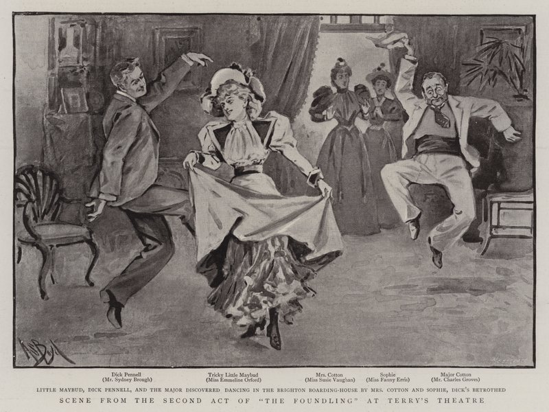 Scene fra anden akt af The Foundling på Terry