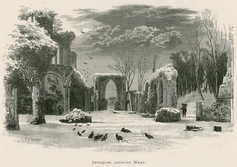 Netley Abbey, interiør, set mod vest af Alexander Francis Lydon