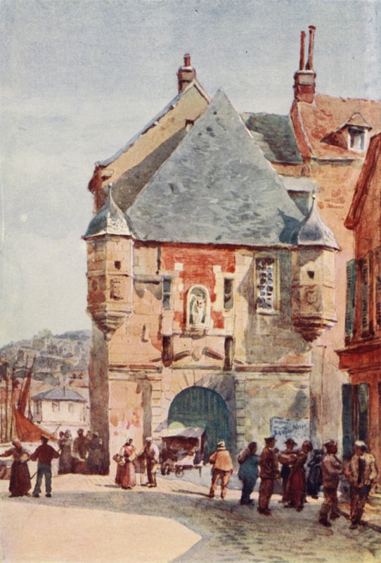 Honfleur, Harbour Gateway (farve litho) af Alexander Henry Hallam Murray
