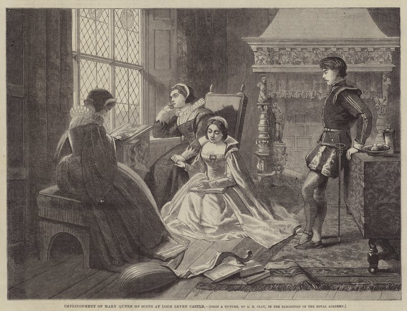 Fængsling af Mary Queen of Scots på Loch Leven Castle af Alfred Barron Clay