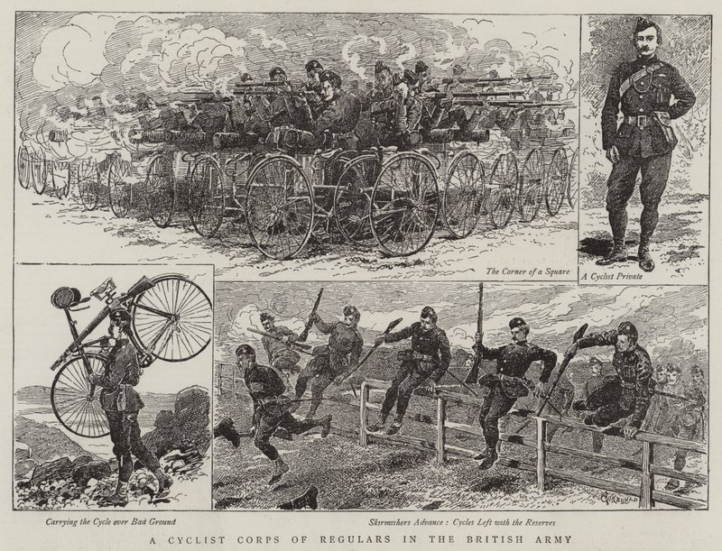 Et Cyclist Corps of Regulars i den britiske hær af Alfred Chantrey Corbould