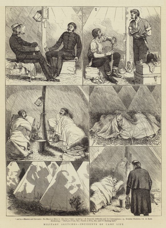 Militære skitser, hændelser af lejrlivet af Alfred Chantrey Corbould