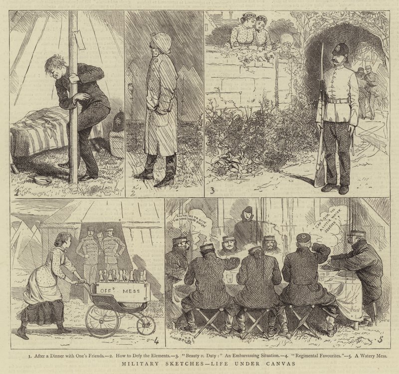 Militære skitser, Livet under lærred af Alfred Chantrey Corbould