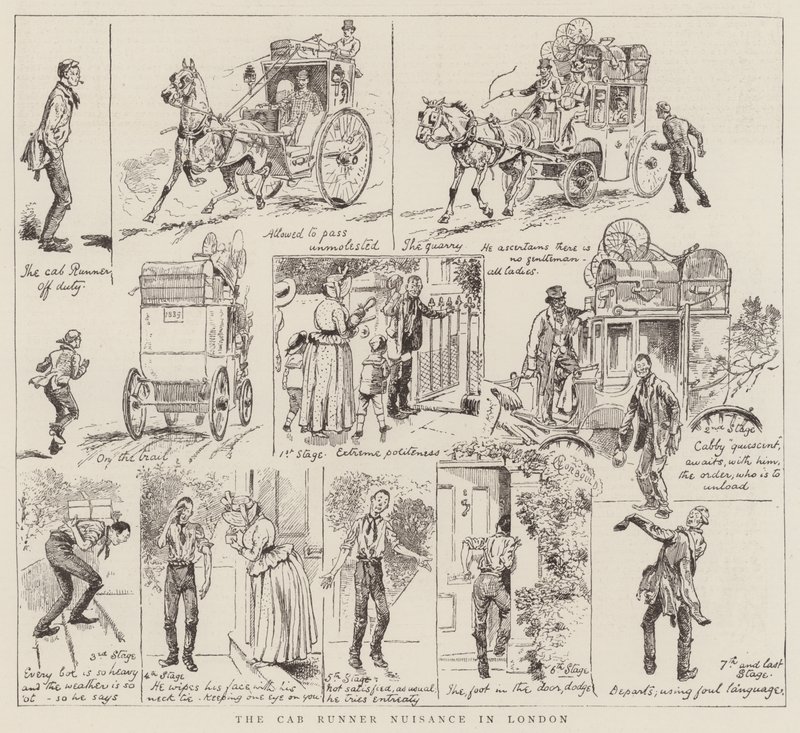 The Cab Runner Nuisance i London af Alfred Chantrey Corbould
