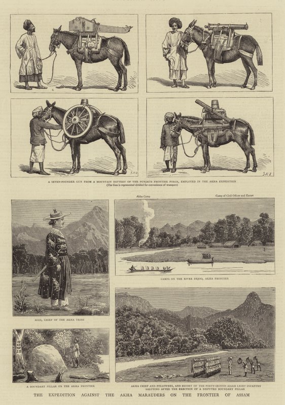 Ekspeditionen mod Akha Marauders på grænsen til Assam af Alfred Chantrey Corbould