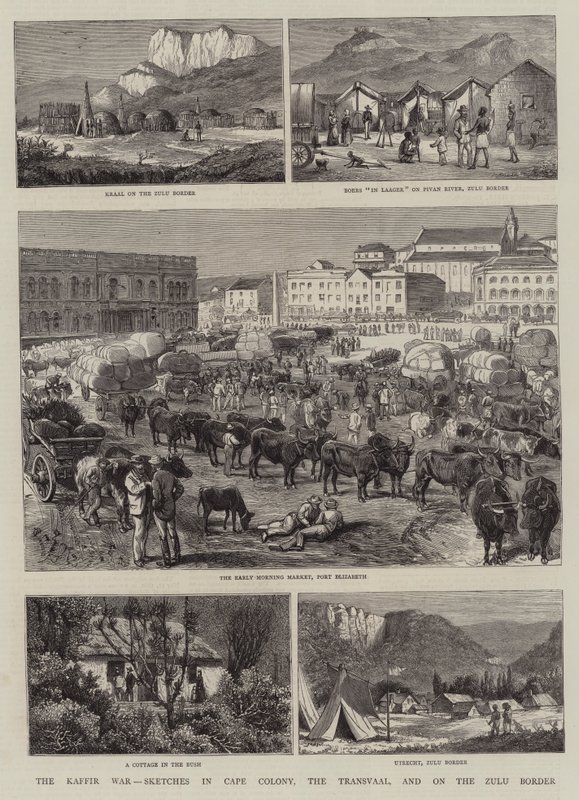 Kaffirkrigen, skitser i Kapkolonien, Transvaal og på Zulugrænsen af Alfred Chantrey Corbould