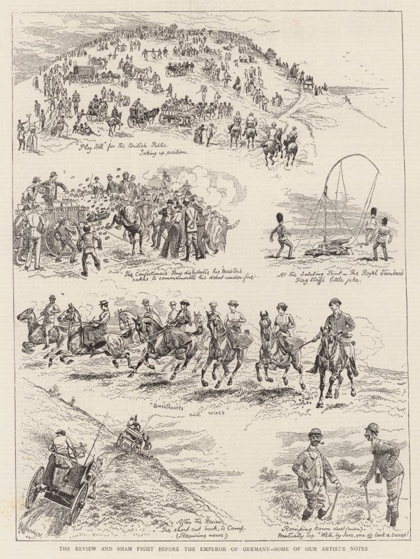 Anmeldelsen og Skumkampen for Kejseren af Tyskland, nogle af vore Kunstnerens Noter af Alfred Chantrey Corbould