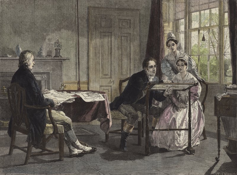 George Stephenson i Darlington i 1823 af Alfred Rankley