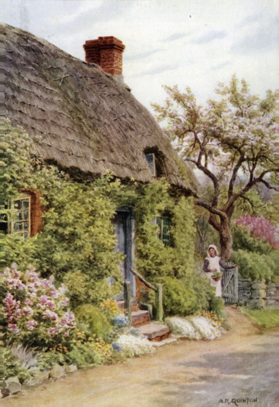 Cottage Door, Elmley Castle, Worcester af Alfred Robert Quinton