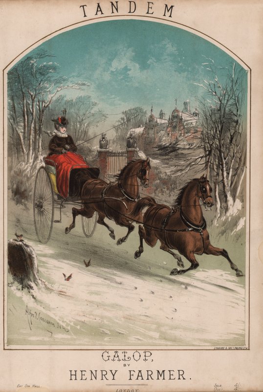Tandem (farve litho) af Alfred Concanen