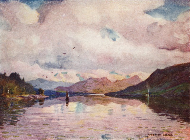 Refleksioner, Kylemore Lough af Alfred Heaton Cooper