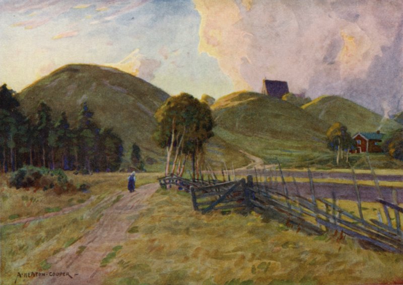 The Kings Mounds, Upsala af Alfred Heaton Cooper