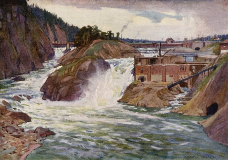 Trollhattan-vandfaldene af Alfred Heaton Cooper
