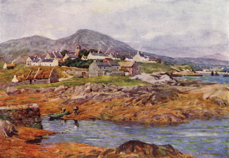Landsbyen Roundstone, Galway amt af Alfred Heaton Cooper
