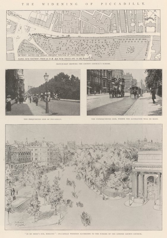 Udvidelsen af Piccadilly af Alfred Hugh Fisher