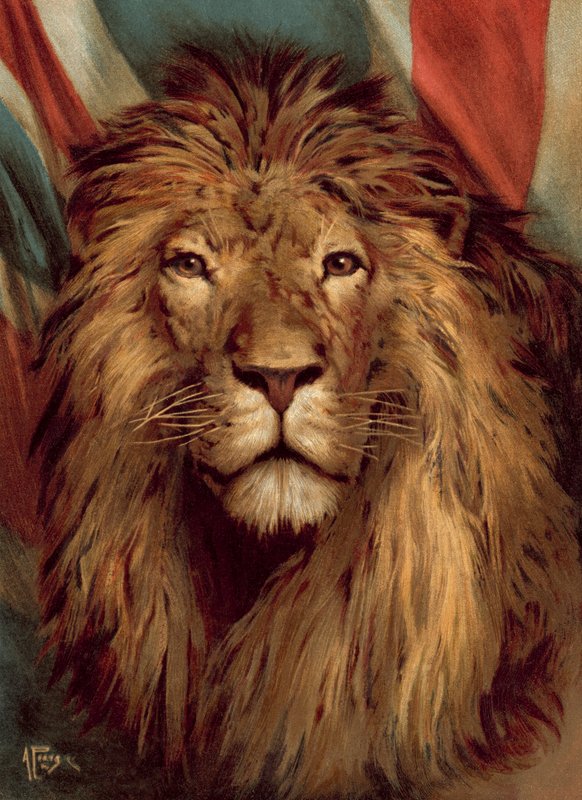 The British Lion Awake (chromolitho) af Alfred Pearse