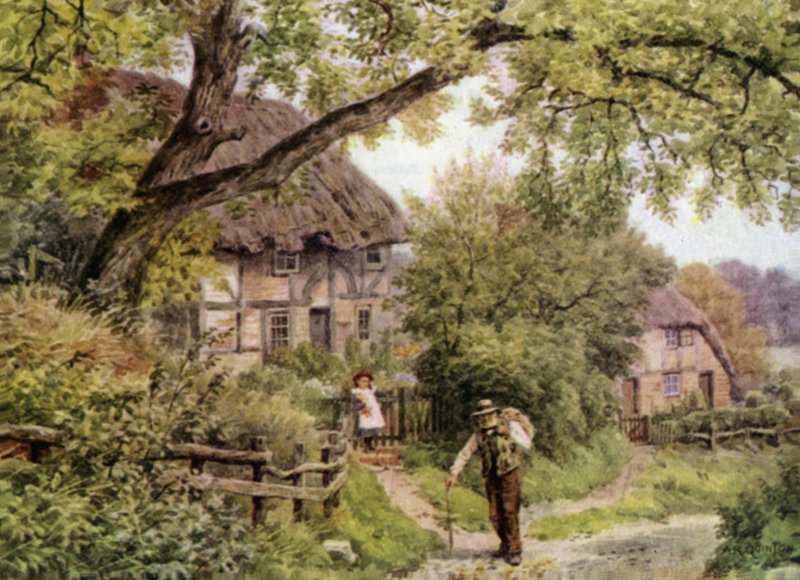 En bybane ved Houghton, Sussex af Alfred Robert Quinton