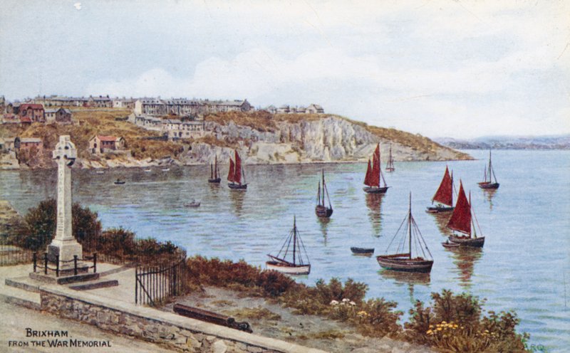 Brixham, fra krigsmindesmærket af Alfred Robert Quinton