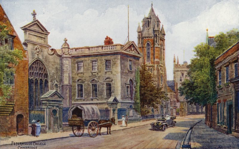 Cambridge: Peterhouse College (farve litho) af Alfred Robert Quinton