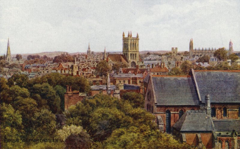 Cambridge, fra Castle Hill (farve litho) af Alfred Robert Quinton