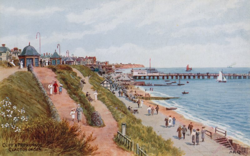Klippe og promenade, Clacton-on-Sea af Alfred Robert Quinton