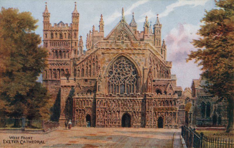 Exeter katedral. Vestfronten af Alfred Robert Quinton