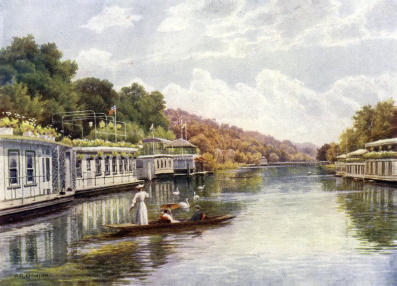 Husbåde på Henley Backwater af Alfred Robert Quinton