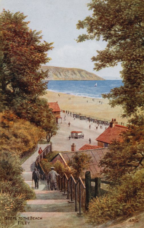 Skridt til stranden, Filey af Alfred Robert Quinton