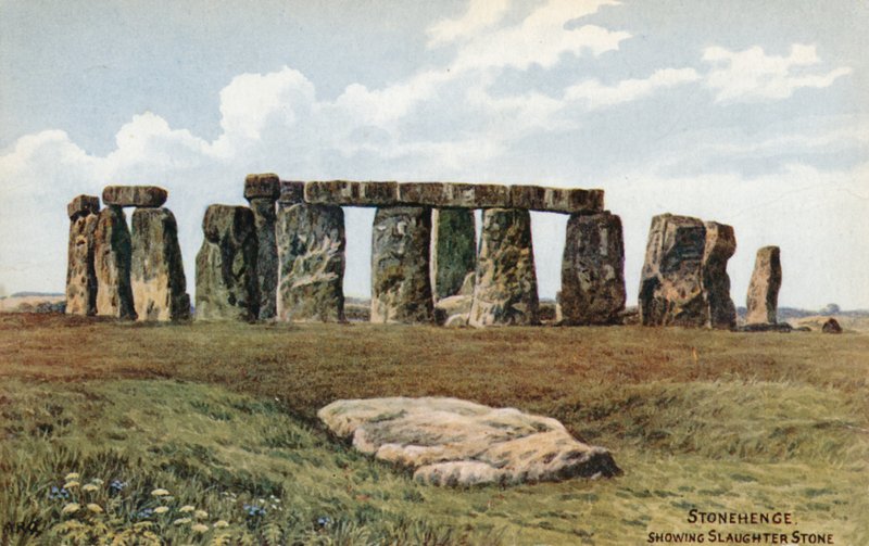 Stonehenge, der viser Slaughter Stone af Alfred Robert Quinton