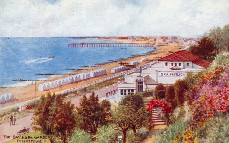 The Bay and Spa Gardens, Felixstowe af Alfred Robert Quinton