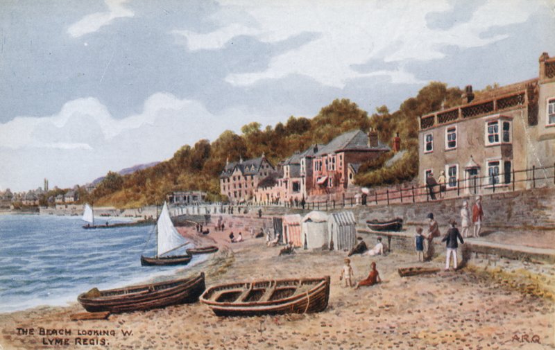 The Beach looking W, Lyme Regis af Alfred Robert Quinton