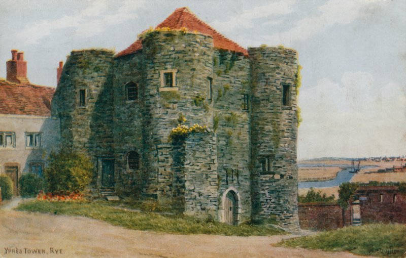 Ypres Tower, Rye (farve litho) af Alfred Robert Quinton