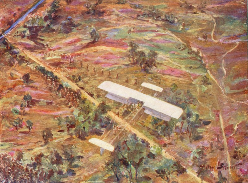WW1: An Aerial Reconnaissance (farvelitografi) af Allan Stewart