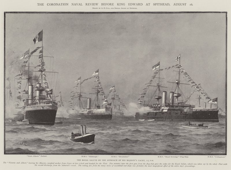 The Coronation Naval Review før kong Edward ved Spithead, 16. august af Alma Claude Burlton Cull