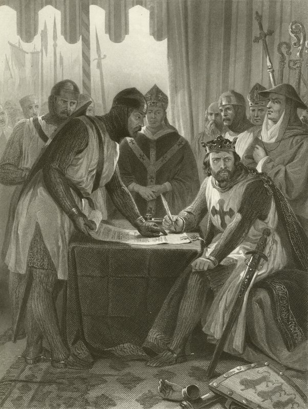 Kong John underskriver Magna Carta, 1215 af Alonzo Chappel